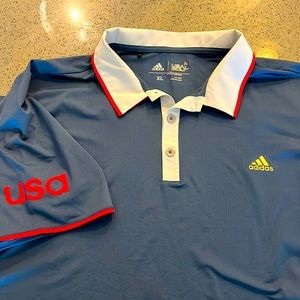 Mens USA Adidas golf polo